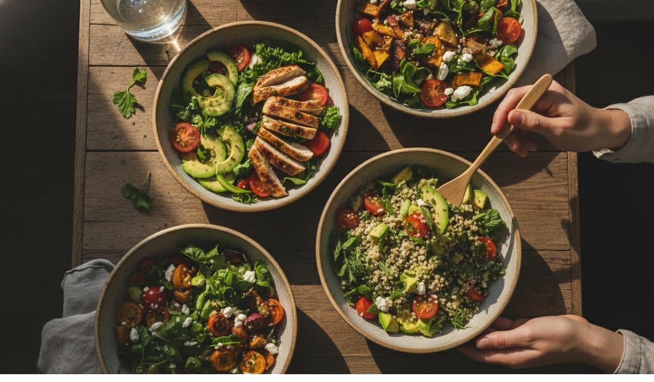 Fresh grain bowls and salads